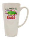 Bass Fish Watercolor Conical Latte Coffee Mug - Expertly Crafted for Beverage Enthusiasts-Conical Latte Mug-TooLoud-White-Davson Sales