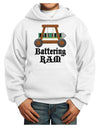 Battering RAM Text Youth Hoodie Pullover Sweatshirt-Youth Hoodie-TooLoud-White-XL-Davson Sales