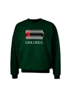 Battery Drained Adult Dark Sweatshirt-Sweatshirts-TooLoud-Deep-Forest-Green-Small-Davson Sales