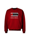 Battery Drained Adult Dark Sweatshirt-Sweatshirts-TooLoud-Deep-Red-Small-Davson Sales