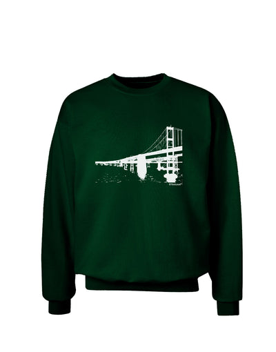 Bay Bridge Cutout Design Adult Dark Sweatshirt by TooLoud-Sweatshirts-TooLoud-Deep-Forest-Green-Small-Davson Sales