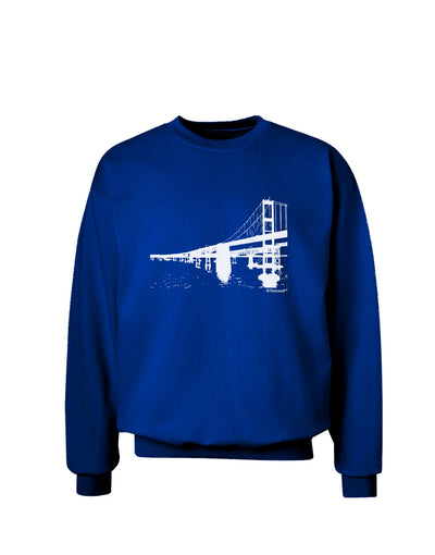 Bay Bridge Cutout Design Adult Dark Sweatshirt by TooLoud-Sweatshirts-TooLoud-Deep-Royal-Blue-Small-Davson Sales