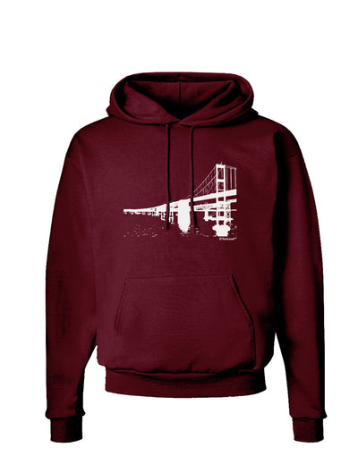 Bay Bridge Cutout Design Dark Hoodie Sweatshirt by TooLoud-Hoodie-TooLoud-Maroon-Small-Davson Sales