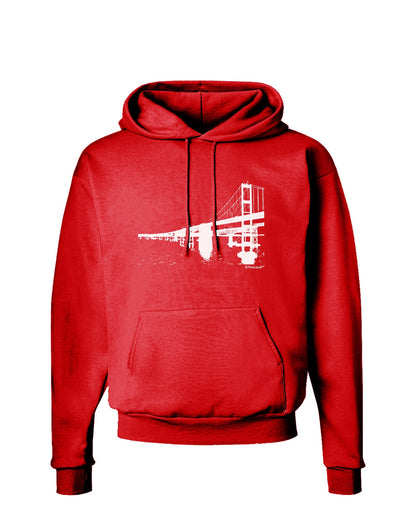 Bay Bridge Cutout Design Dark Hoodie Sweatshirt by TooLoud-Hoodie-TooLoud-Red-Small-Davson Sales