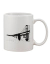 Bay Bridge Cutout Design Printed 11 oz Coffee Mug - Crafted by a Drinkware Expert-11 OZ Coffee Mug-TooLoud-White-Davson Sales