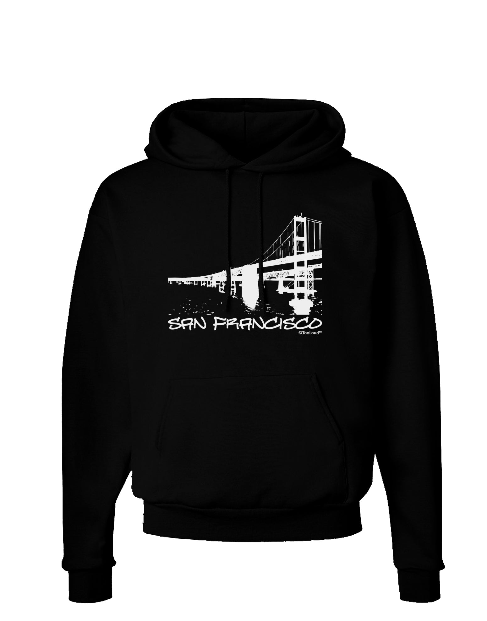 Bay Bridge Cutout Design - San Francisco Dark Hoodie Sweatshirt by TooLoud-Hoodie-TooLoud-Black-Small-Davson Sales