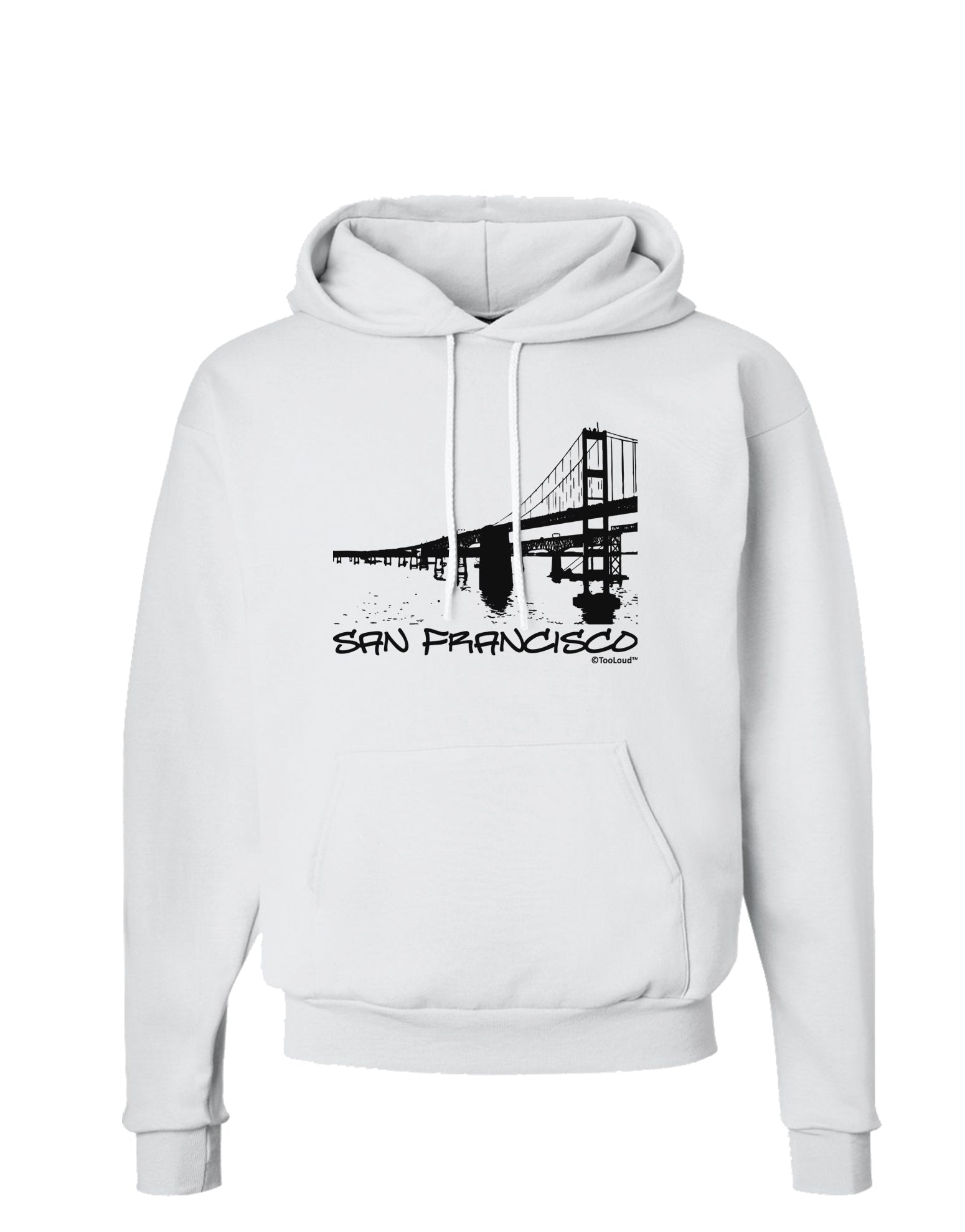 Bay Bridge Cutout Design - San Francisco Hoodie Sweatshirt by TooLoud-Hoodie-TooLoud-White-Small-Davson Sales