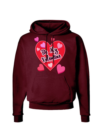 Be My Valentine Romantic Hearts Dark Hoodie Sweatshirt-Hoodie-TooLoud-Maroon-Small-Davson Sales