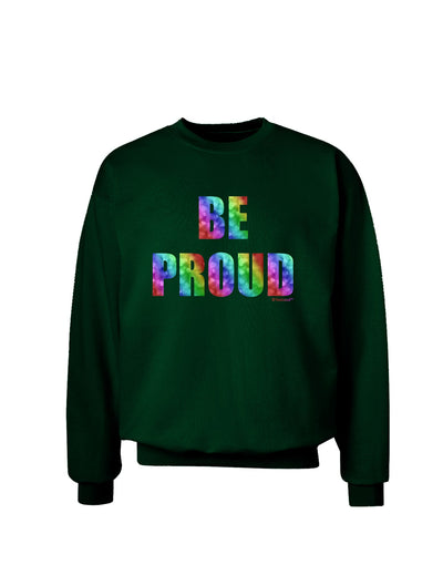 Be Proud Gay Pride - Rainbow Hearts Adult Dark Sweatshirt by TooLoud-Sweatshirts-TooLoud-Deep-Forest-Green-Small-Davson Sales