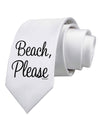 Beach Please Printed White Necktie