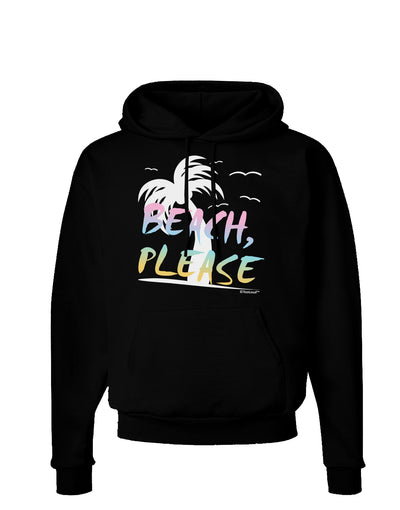 Beach Please - Summer Colors with Palm Trees Dark Hoodie Sweatshirt-Hoodie-TooLoud-Black-Small-Davson Sales