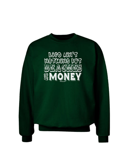 Beaches and Money Adult Dark Sweatshirt by TooLoud-Sweatshirts-TooLoud-Deep-Forest-Green-Small-Davson Sales