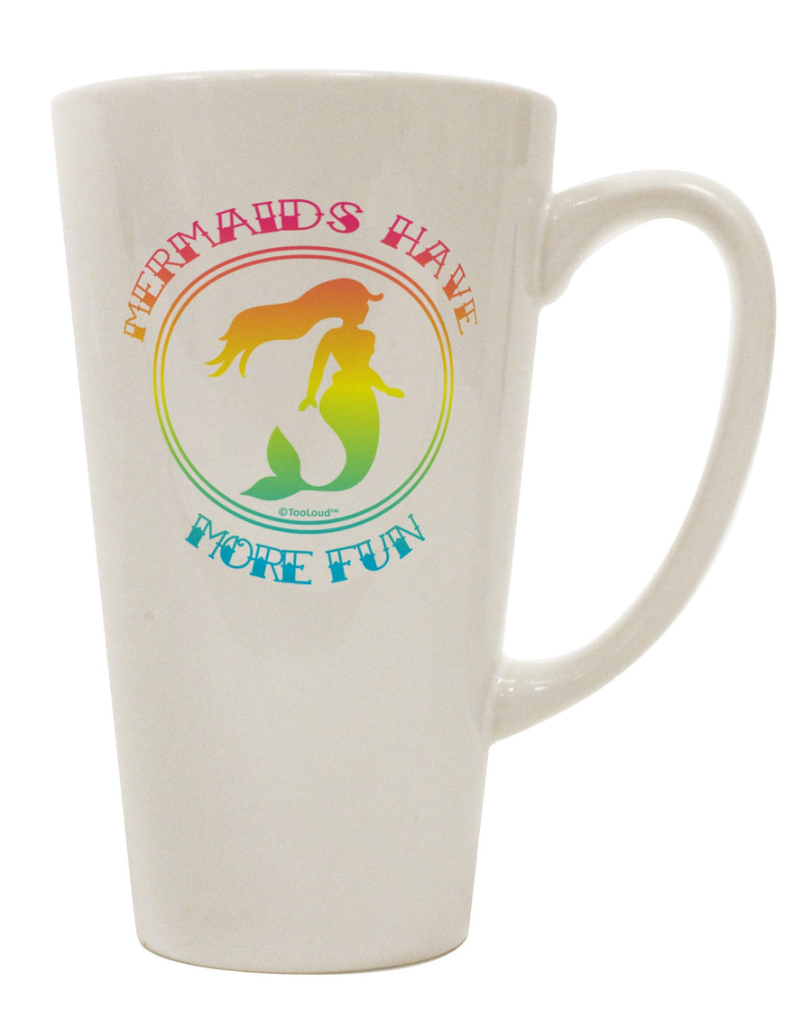 Beachy Colors 16 Ounce Conical Latte Coffee Mug - Perfect for Mermaids TooLoud-Conical Latte Mug-TooLoud-White-Davson Sales