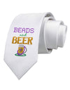 Beads And Beer Printed White Necktie