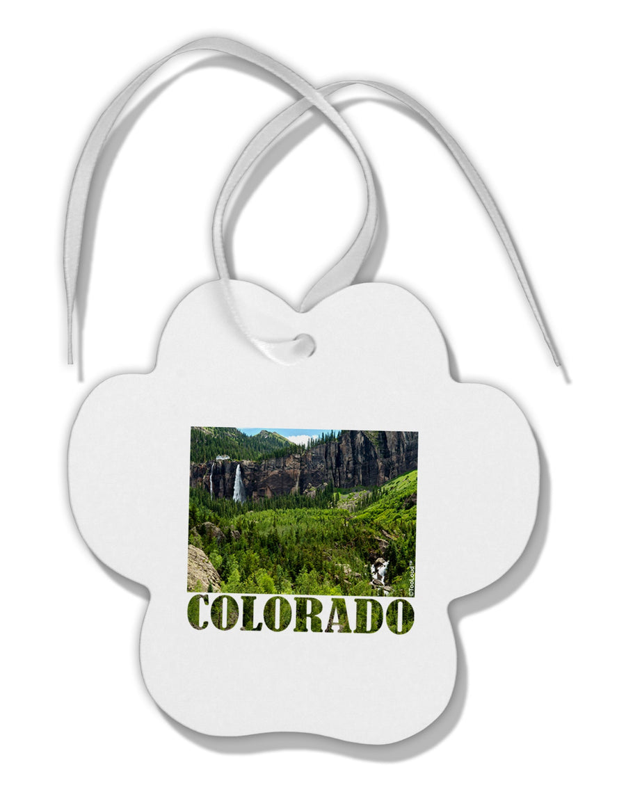 Beautiful Cliffs Colorado Paw Print Shaped Ornament by TooLoud-Ornament-TooLoud-White-Davson Sales