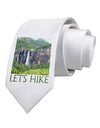 Beautiful Cliffs - Lets Hike Printed White Necktie by