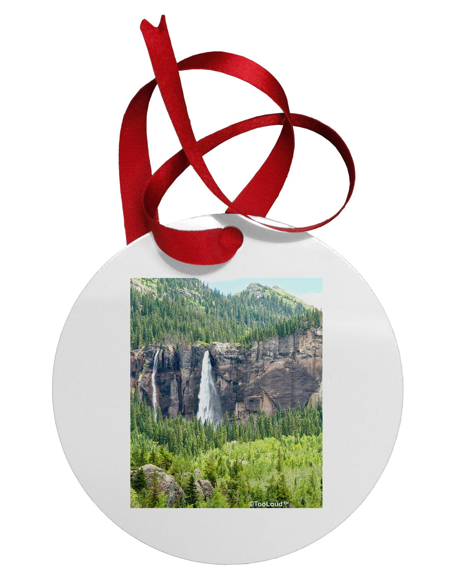 Beautiful Cliffs Nature Circular Metal Ornament by TooLoud-Ornament-TooLoud-White-Davson Sales