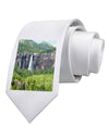 Beautiful Cliffs Nature Printed White Necktie by