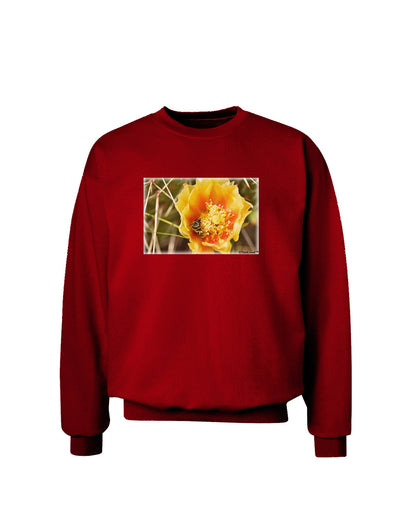 Bee Cactus Adult Dark Sweatshirt-Sweatshirt-TooLoud-Deep-Red-Small-Davson Sales