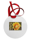 Bee Cactus Circular Metal Ornament-Ornament-TooLoud-White-Davson Sales