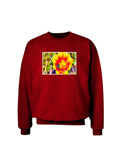 Bee Cactus Watercolor Adult Dark Sweatshirt-Sweatshirts-TooLoud-Deep-Red-Small-Davson Sales