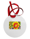 Bee Cactus Watercolor Circular Metal Ornament-Ornament-TooLoud-White-Davson Sales