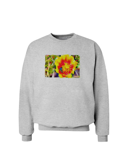 Bee Cactus Watercolor Sweatshirt-Sweatshirts-TooLoud-AshGray-Small-Davson Sales