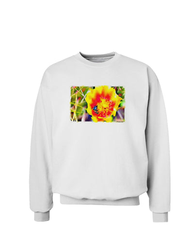 Bee Cactus Watercolor Sweatshirt-Sweatshirts-TooLoud-White-Small-Davson Sales