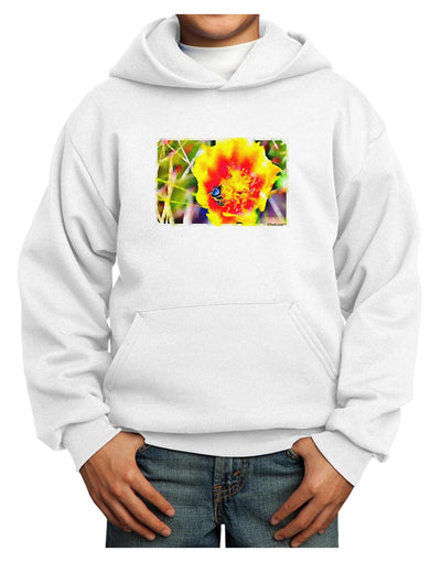 Bee Cactus Watercolor Youth Hoodie Pullover Sweatshirt-Youth Hoodie-TooLoud-White-XS-Davson Sales