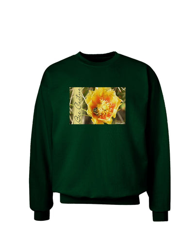 Bee Cactus with Text Adult Dark Sweatshirt-Sweatshirt-TooLoud-Deep-Forest-Green-Small-Davson Sales