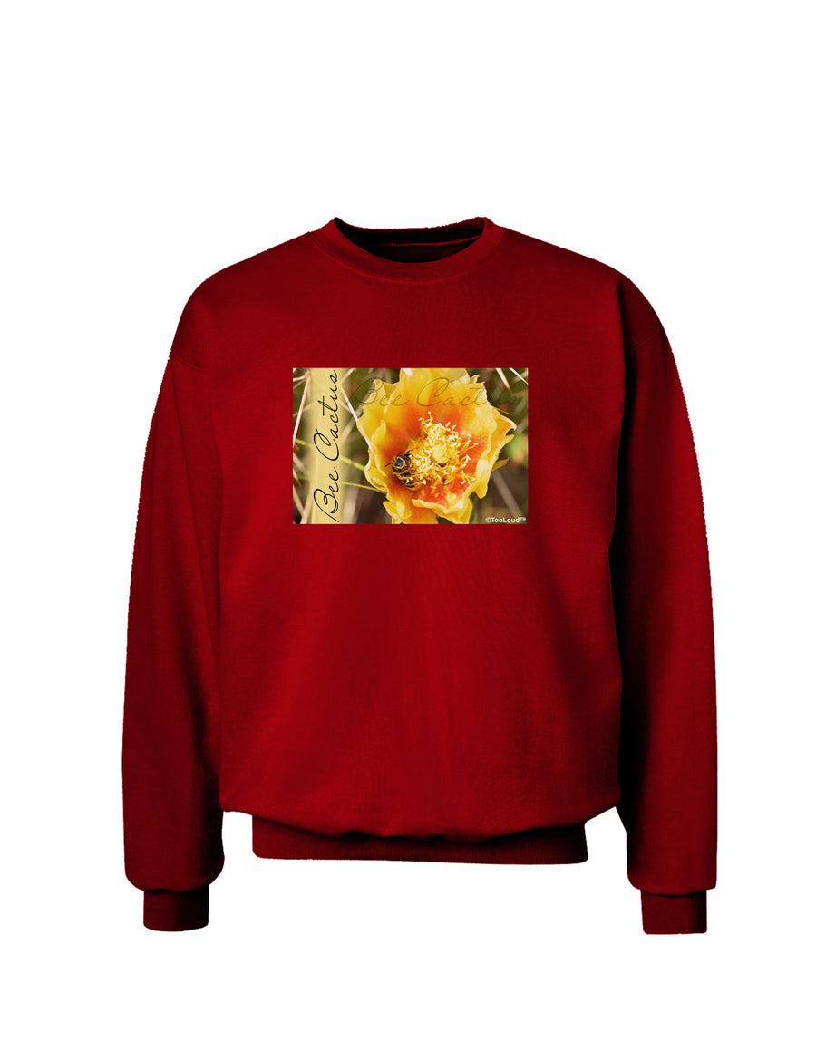 Bee Cactus with Text Adult Dark Sweatshirt-Sweatshirt-TooLoud-Black-Small-Davson Sales