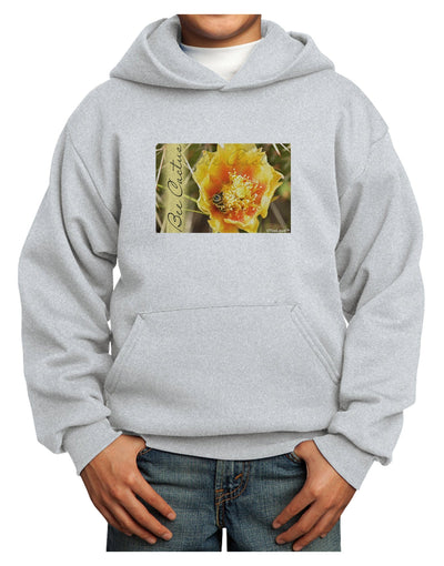 Bee Cactus with Text Youth Hoodie Pullover Sweatshirt-Youth Hoodie-TooLoud-Ash-XS-Davson Sales