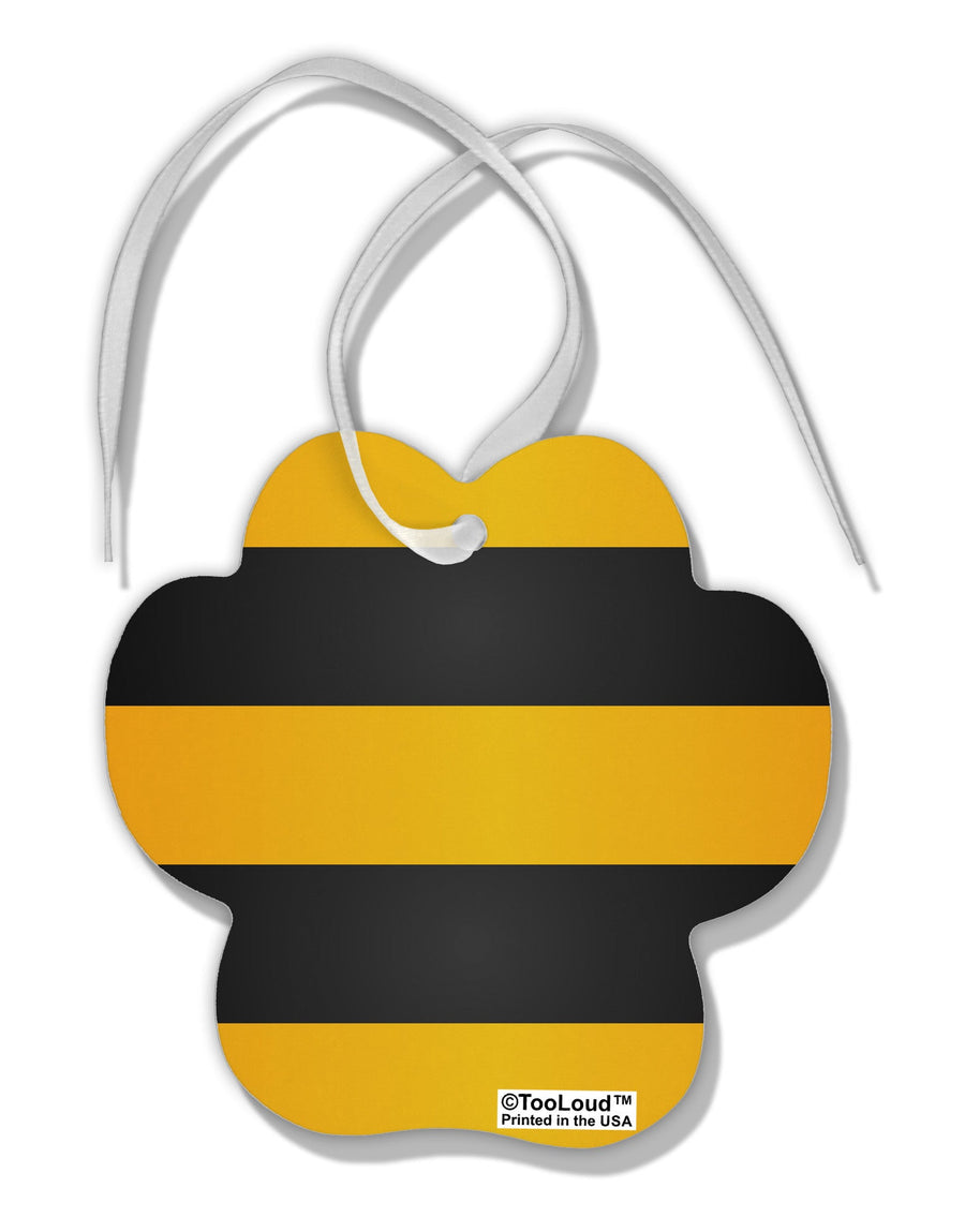 Bee Stripe Costume Paw Print Shaped Ornament All Over Print-Ornament-TooLoud-White-Davson Sales