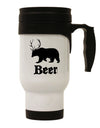 Beer Animal Stainless Steel 14oz Travel Mug-Travel Mugs-TooLoud-White-Davson Sales