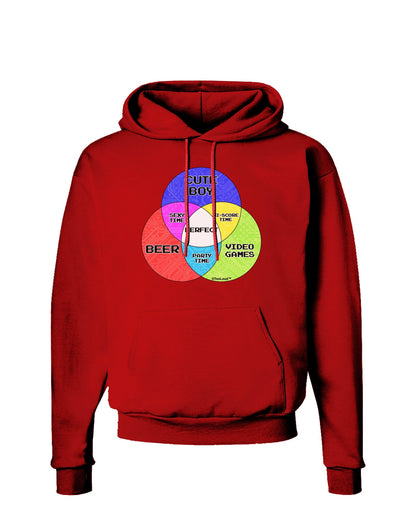 Beer Boy and Games Diagram Dark Hoodie Sweatshirt-Hoodie-TooLoud-Red-Small-Davson Sales