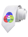 Beer Boy and Games Diagram Printed White Necktie