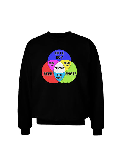 Beer Boy and Sports Diagram Adult Dark Sweatshirt-Sweatshirts-TooLoud-Black-Small-Davson Sales