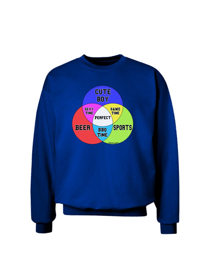 Beer Boy and Sports Diagram Adult Dark Sweatshirt-Sweatshirts-TooLoud-Deep-Royal-Blue-Small-Davson Sales