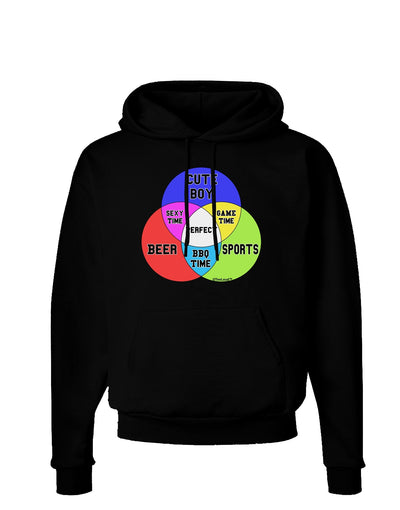 Beer Boy and Sports Diagram Dark Hoodie Sweatshirt-Hoodie-TooLoud-Black-Small-Davson Sales