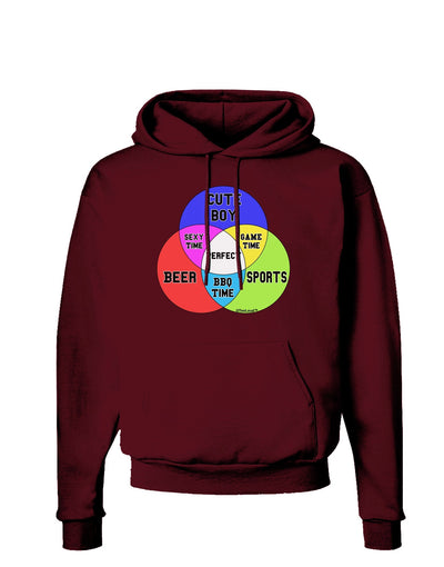 Beer Boy and Sports Diagram Dark Hoodie Sweatshirt-Hoodie-TooLoud-Maroon-Small-Davson Sales