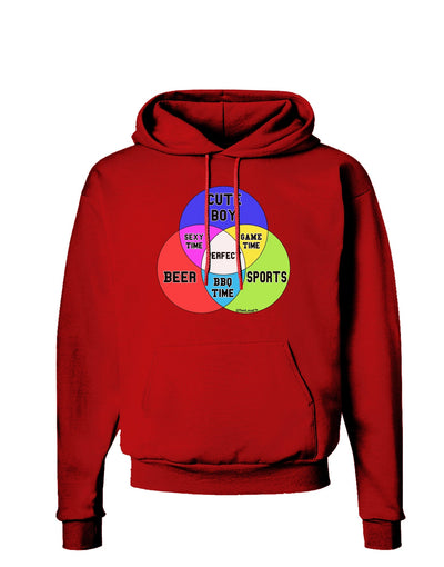 Beer Boy and Sports Diagram Dark Hoodie Sweatshirt-Hoodie-TooLoud-Red-Small-Davson Sales