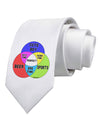 Beer Boy and Sports Diagram Printed White Necktie