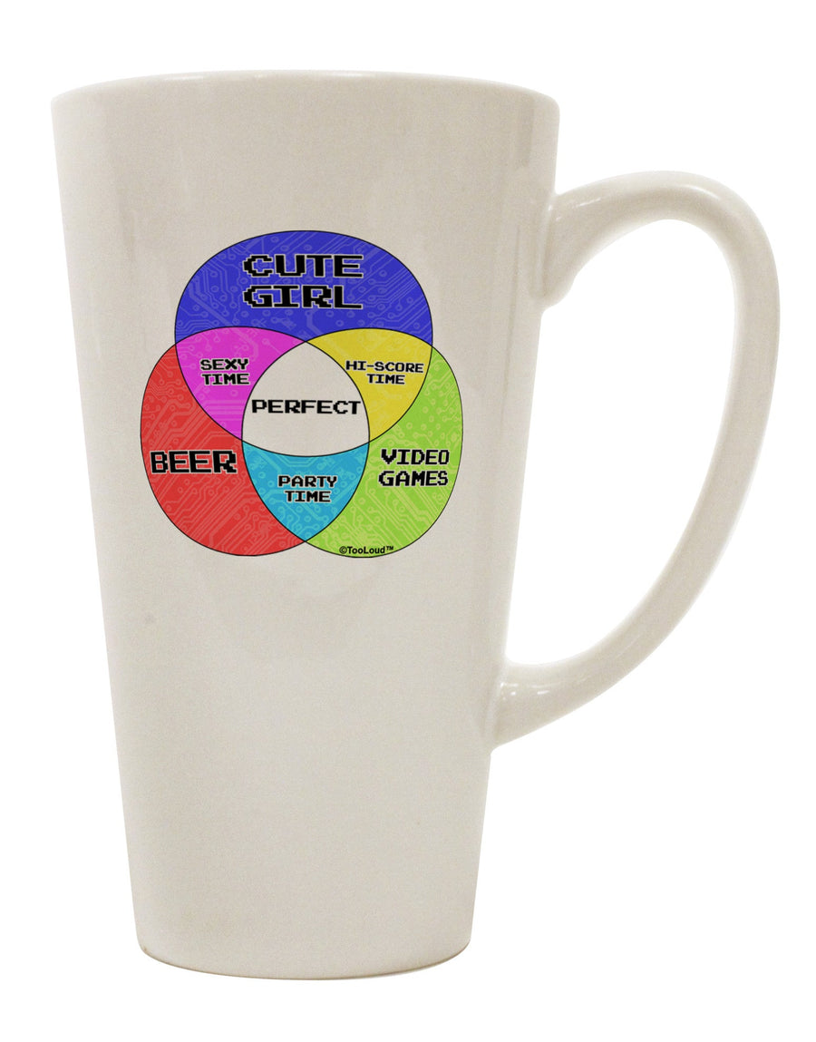 Beer Enthusiast's Guide to Gaming - 16 Ounce Conical Latte Coffee Mug - TooLoud-Conical Latte Mug-TooLoud-White-Davson Sales