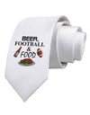 Beer Football Food Printed White Necktie