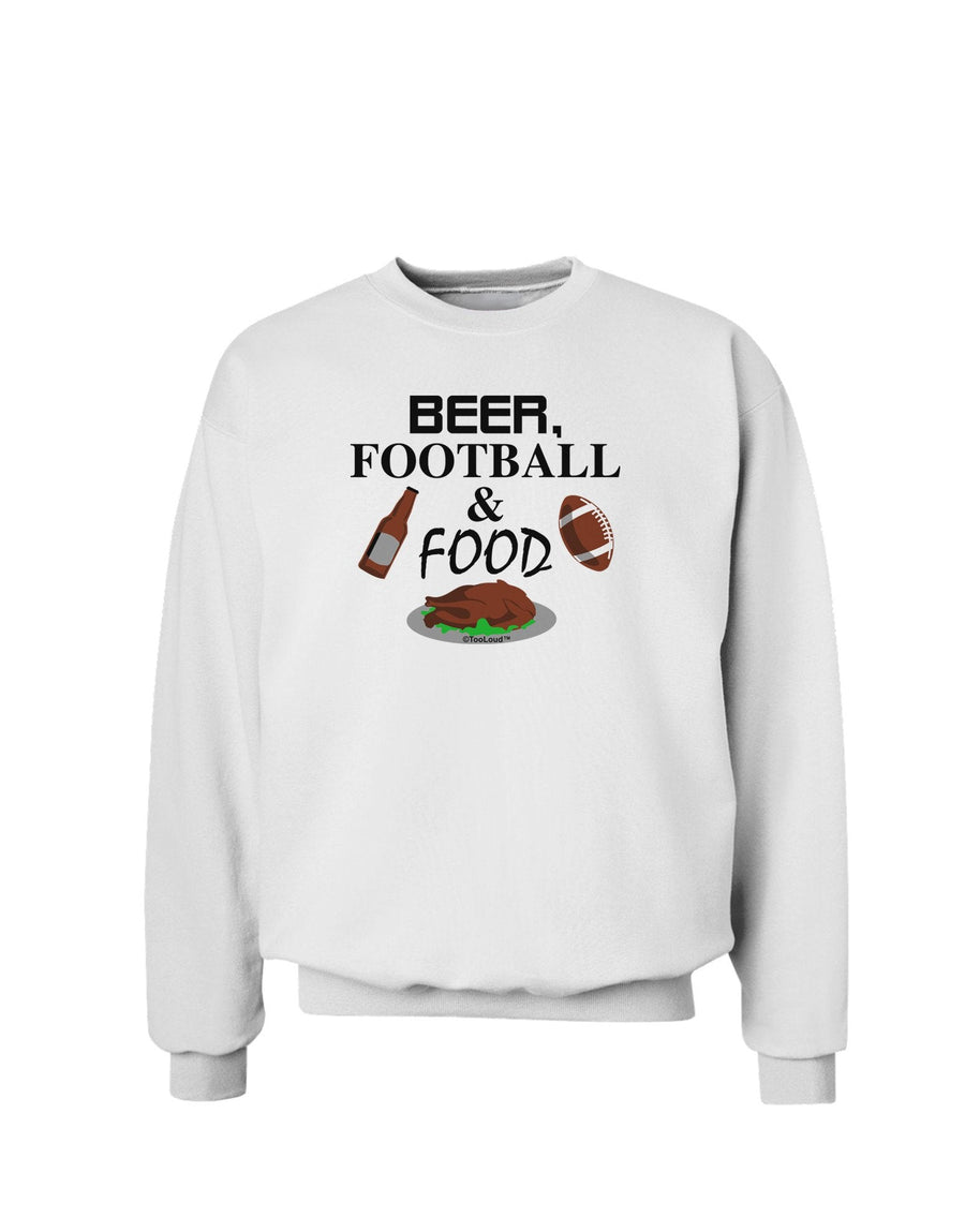 Beer Football Food Sweatshirt-Sweatshirts-TooLoud-White-XXX-Large-Davson Sales