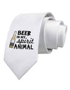 Beer Is My Spirit Animal Printed White Necktie