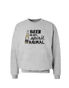 Beer Is My Spirit Animal Sweatshirt-Sweatshirts-TooLoud-AshGray-Small-Davson Sales