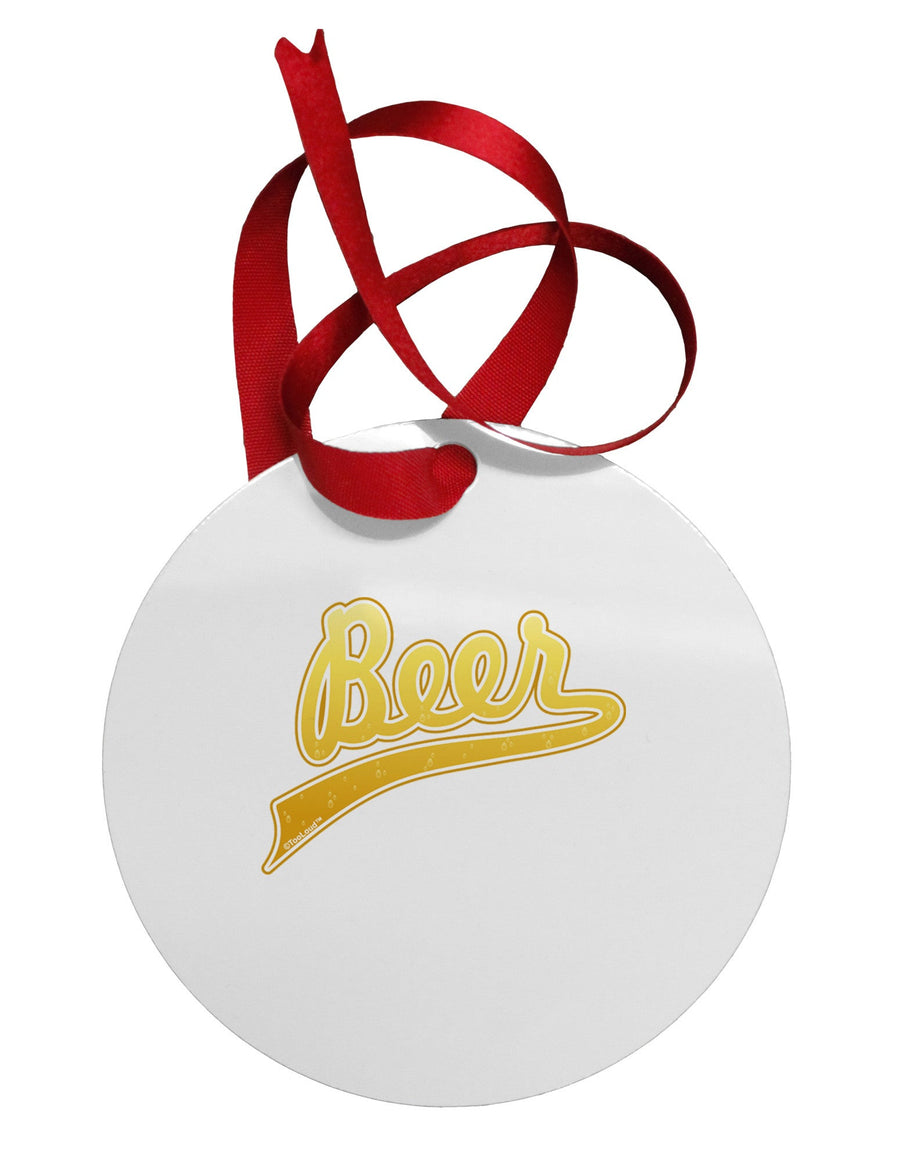 Beer Jersey Circular Metal Ornament-Ornament-TooLoud-White-Davson Sales