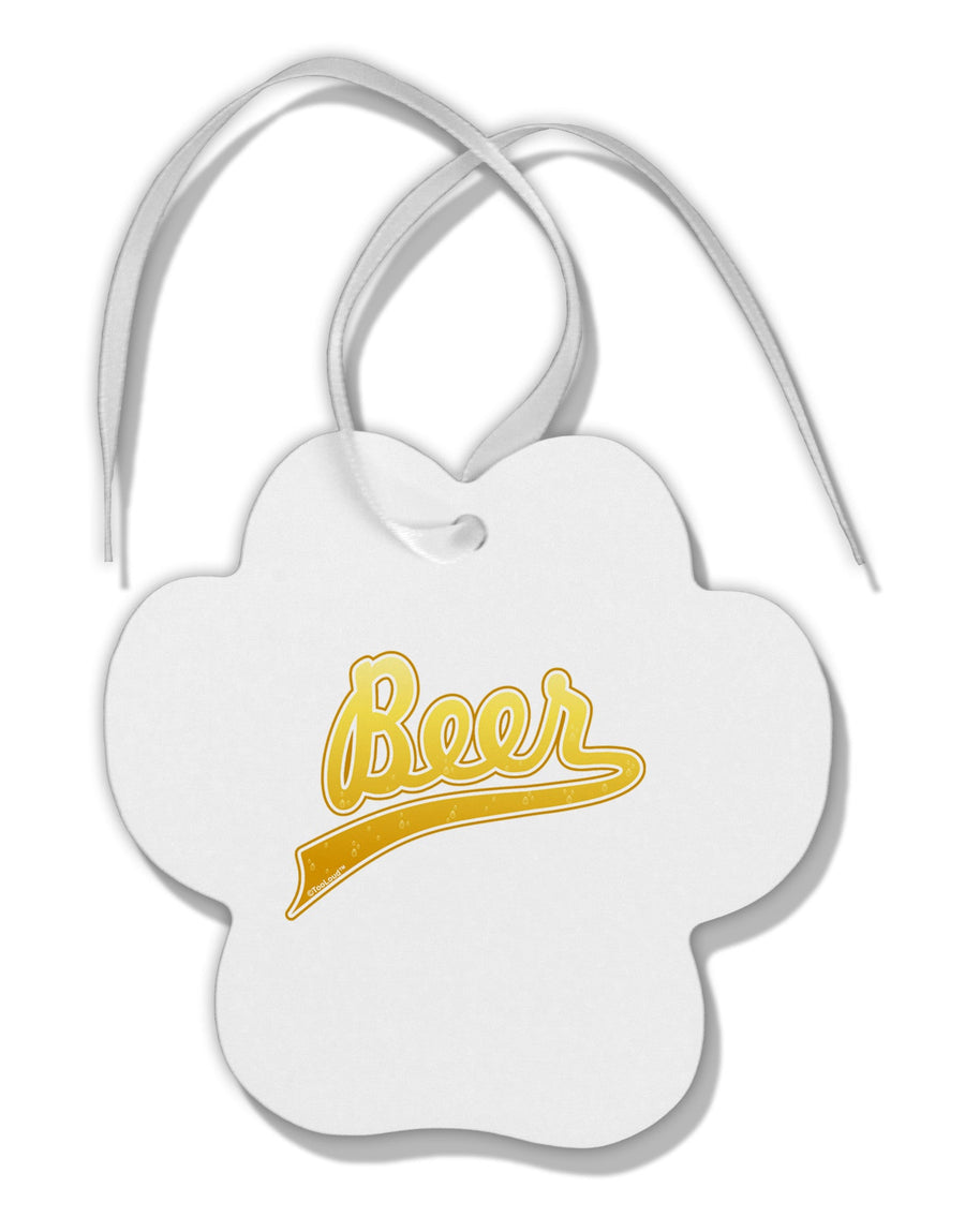 Beer Jersey Paw Print Shaped Ornament-Ornament-TooLoud-White-Davson Sales