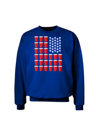 Beer Pong Flag Adult Dark Sweatshirt-Sweatshirts-TooLoud-Deep-Royal-Blue-Small-Davson Sales